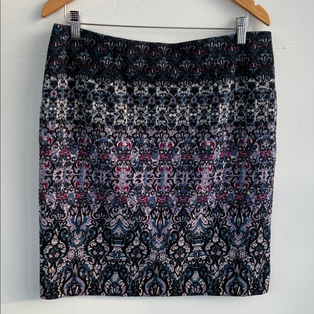 J. Jill Multicolor Boho Stretch Pull On Elastic Waist Lined Skirt Medium